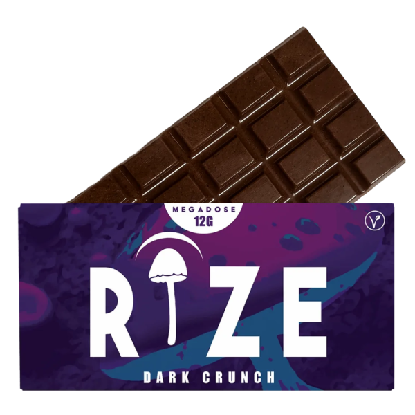 Rize Dark Crunch Mushroom Chocolate Bar 12g