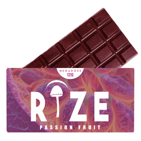 Rize | Passion Fruit Mushroom Chocolate Bar | Megasdose 12g Bar
