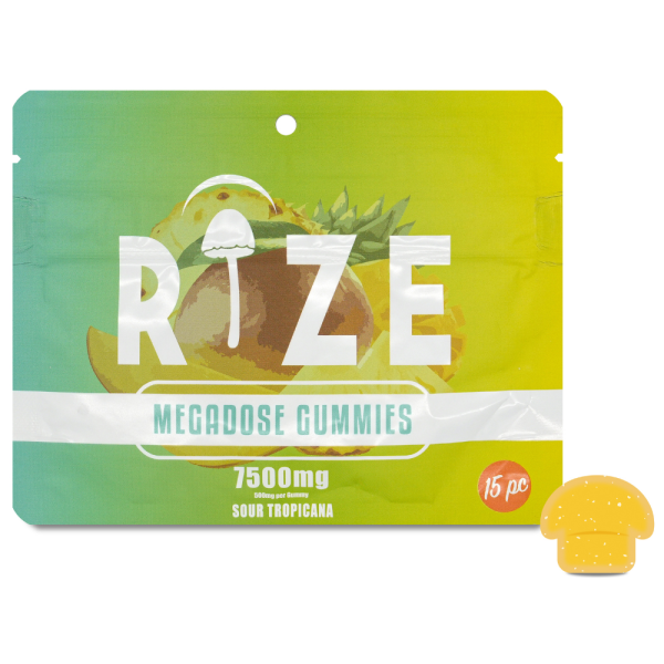 Rize | Sour Tropicana Mushroom Gummies | Megadose 7500mg